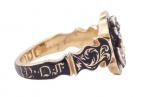 MID-VICTORIAN ENAMEL AND DIAMOND MOURNING RING, CIRCA 1852