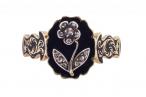 MID-VICTORIAN ENAMEL AND DIAMOND MOURNING RING, CIRCA 1852