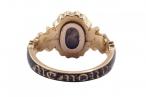 MID-VICTORIAN ENAMEL AND DIAMOND MOURNING RING, CIRCA 1852