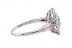 VINTAGE EMERALD AND DIAMOND CLUSTER, CIRCA 1960