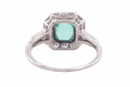 VINTAGE EMERALD AND DIAMOND CLUSTER, CIRCA 1960