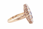 LATE VICTORIAN SAPPHIRE AND DIAMOND MARQUISE CLUSTER RING, CIRCA 1890
