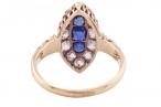 LATE VICTORIAN SAPPHIRE AND DIAMOND MARQUISE CLUSTER RING, CIRCA 1890