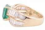 EMERALD AND DIAMOND DRESS RING, CIRCA 1970