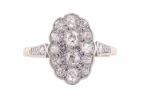 EDWARDIAN DIAMOND CLUSTER DAISY RING, CIRCA 1910