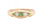 VICTORIAN DEMANTOID GARNET AND DIAMOND RING, 1864
