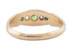 VICTORIAN DEMANTOID GARNET AND DIAMOND RING, 1864