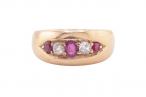 VICTORIAN RUBY AND DIAMOND RING, 1887