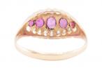 EDWARDIAN RUBY AND DIAMOND 5 STONE RING, CIRCA 1910