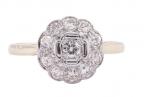 EDWARDIAN STYLE DIAMOND CLUSTER RING, MODERN