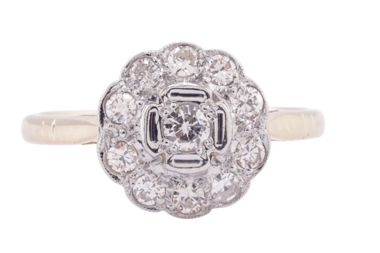 EDWARDIAN STYLE DIAMOND CLUSTER RING, MODERN