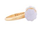 EMERALD AND CHALCEDONY COCKTAIL RING