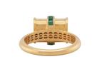 EMERALD AND CHALCEDONY COCKTAIL RING