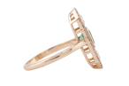 EMERALD AND DIAMOND PLAQUE RING