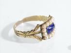 Georgian diamond, blue enamel and pearl memorial ring