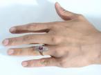 1890s Burmese ruby and diamond marquise cluster ring in gold