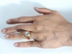 18kt yellow gold cabochon moonstone signet ring
