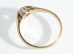 Antique diamond solitaire signet ring in 18kt yellow gold