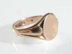 Edwardian 9kt rose gold oval signet ring