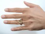 Edwardian 9kt rose gold oval signet ring