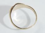 9kt yellow gold oval signet ring with faint initials