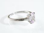 Pink Topaz & Diamond Solitaire in 18kt White Gold