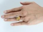 Art Nouveau Calla lily dress ring in 18kt yellow gold