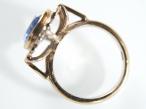 Vintage synthetic sapphire dress ring in 9kt yellow gold