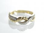 Diamond set 18kt yellow and white gold rope twist ring