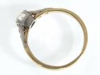 Antique cushion shape diamond solitaire in 18kt gold