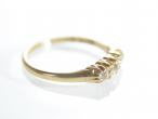 Victorian five stone diamond carved ring in 18kt yellow gold