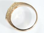Art Deco diamond three stone band in 18kt yellow gold