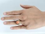 1970s bohemian style coral dress ring in gold