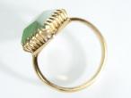 1940s 18kt yellow gold and jade dress ring