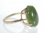 Vintage Nephrite cabochon dress ring in 9kt yellow gold