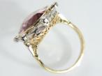 Edwardian reddish purple tourmaline and diamond cluster ring