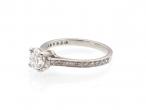 1.01ct diamond solitaire with diamond set shoulders in platinum