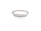 18kt white gold half eternity set with baguette cut diamonds