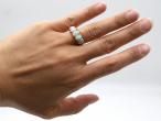 Antique opal five stone ring in 18kt yellow gold