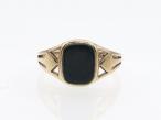 Vintage 9kt yellow gold and bloodstone signet ring