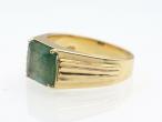 Retro 18kt yellow gold and emerald gents signet ring