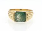 Retro 18kt yellow gold and emerald gents signet ring