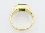 Retro 18kt yellow gold and emerald gents signet ring