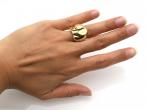 18kt yellow gold elephant ring set with diamond and rubies