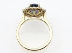 Impressive sapphire and diamond coronet cluster ring in 18kt yellow gold