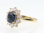 Impressive sapphire and diamond coronet cluster ring in 18kt yellow gold
