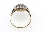 Georgian style rose cut diamond cluster ring in silver and gold