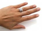 Art Deco style diamond square cluster ring in platinum