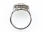 Art Deco style diamond square cluster ring in platinum
