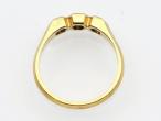 Art Deco three stone hexagonal ring in 18kt yellow gold